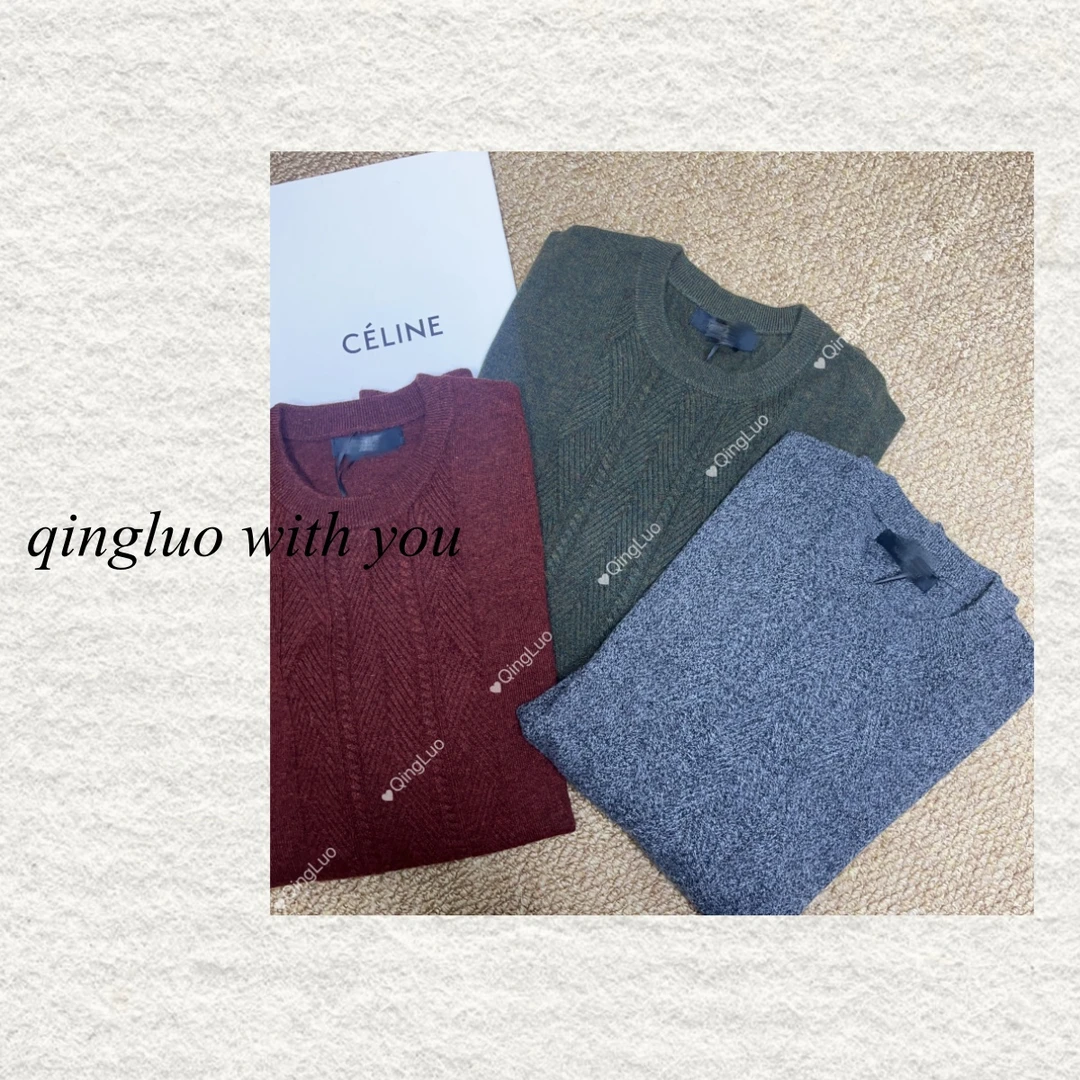 男士·山羊绒前片移针绞花圆领针织套头衫