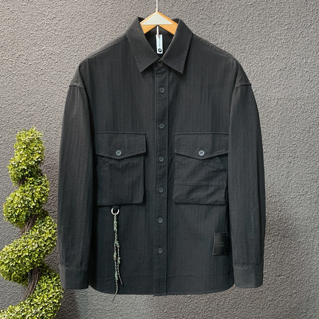 秋季新款潮流亚麻男士衬衫潮牌时尚百搭小众先锋日系休闲衬衣男