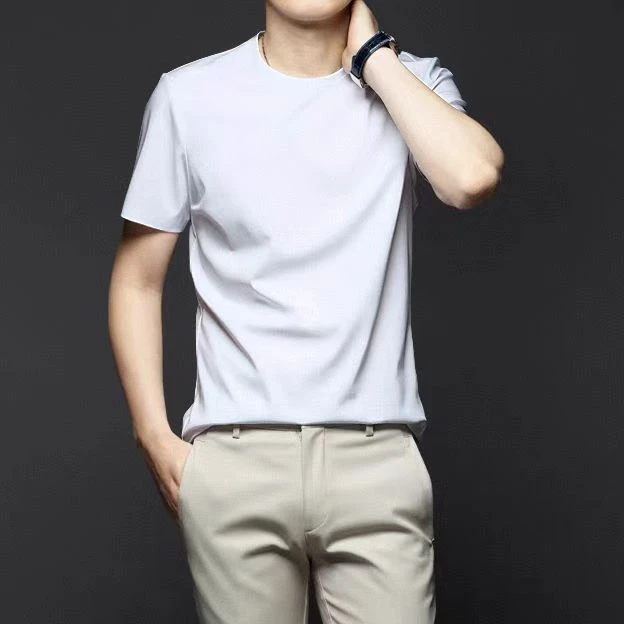 2025夏季男士短袖纯色T恤