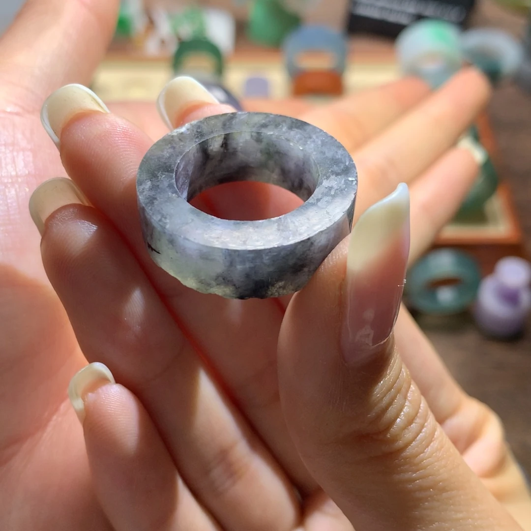 翡翠戒指未镶嵌?***t翡翠特色紫乌鸡20#