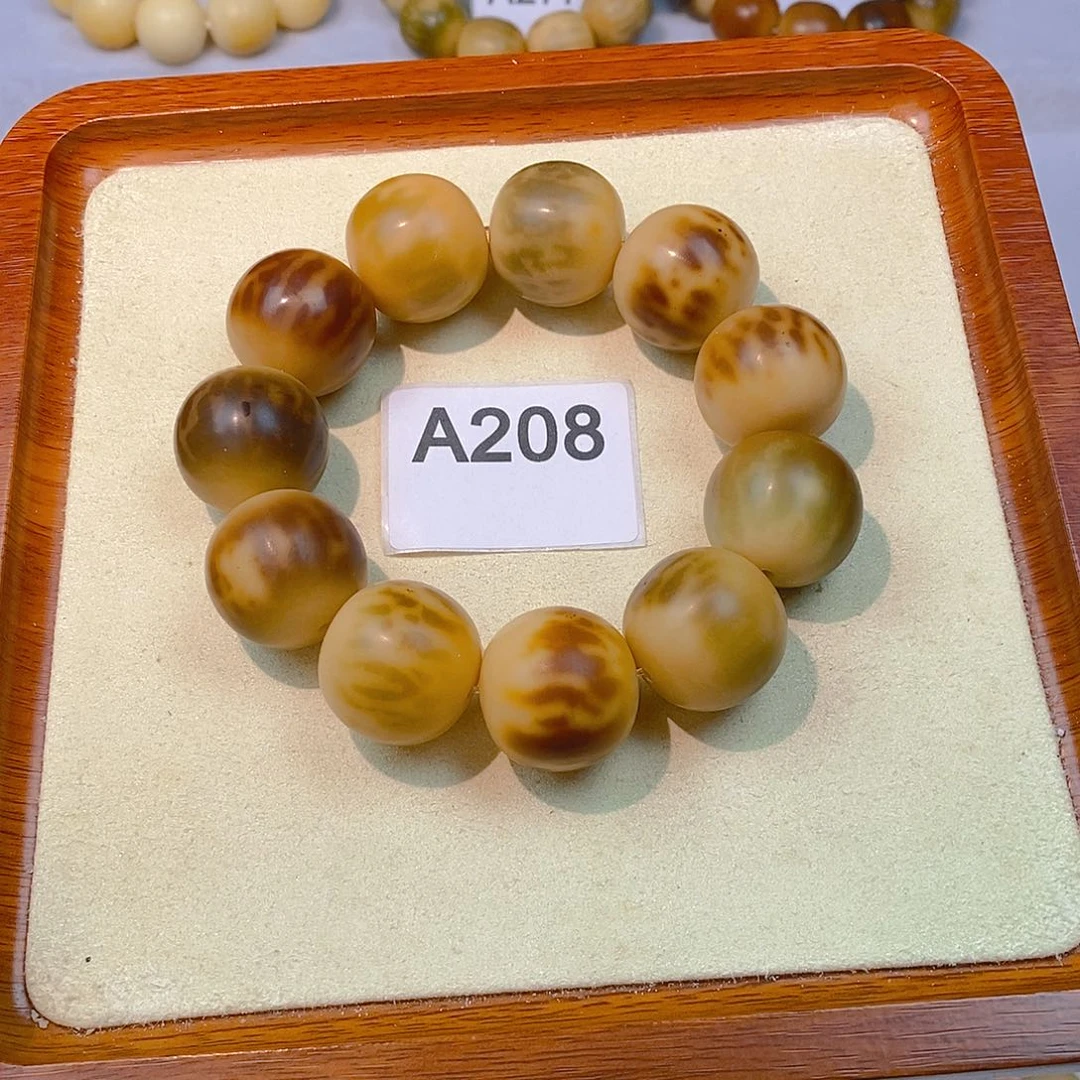 菩提根/象牙果手串干磨苹果珠24mm（微瑕）