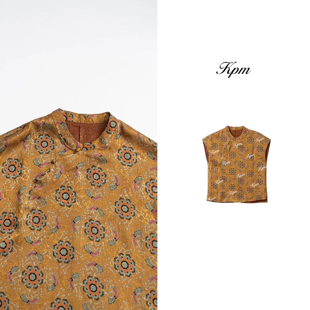 2025夏季新品国风立领斜门襟印花新中式气质显瘦无袖上衣女JN7899