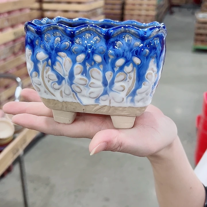 有孔.凑满10元发货多肉陶瓷花盆！