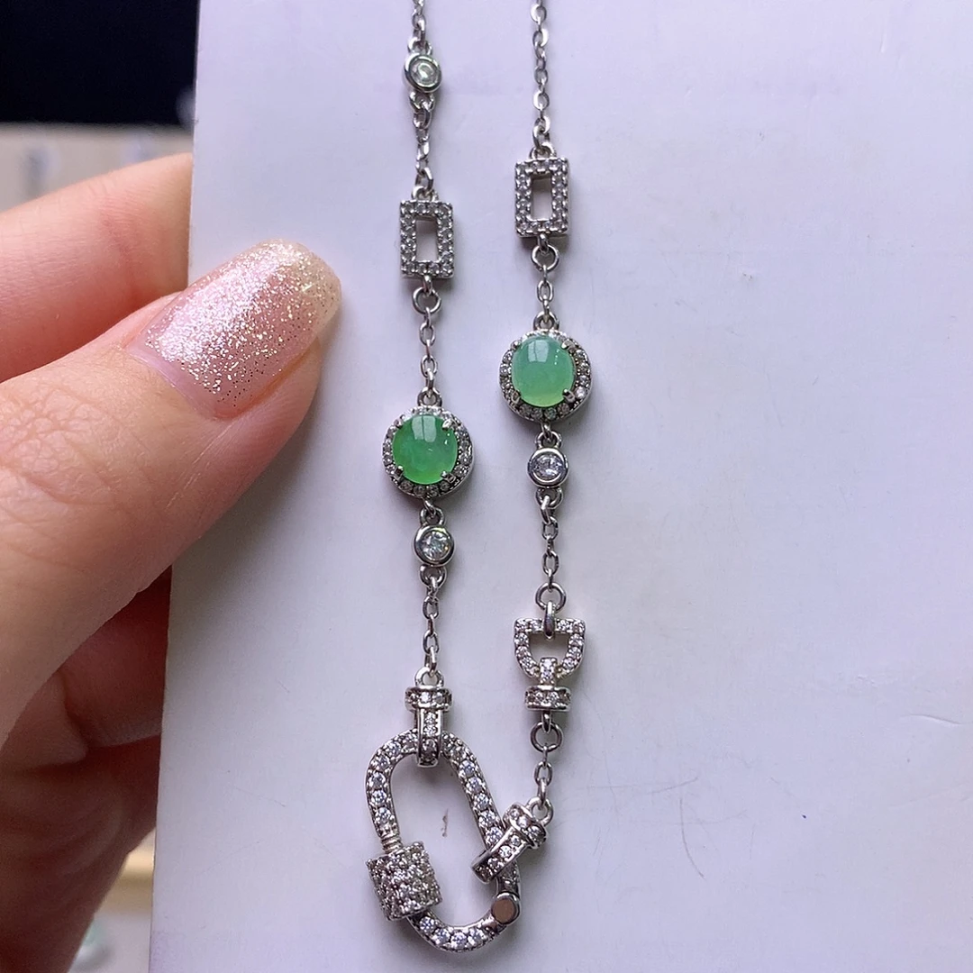 翡翠银S925镶嵌戒指