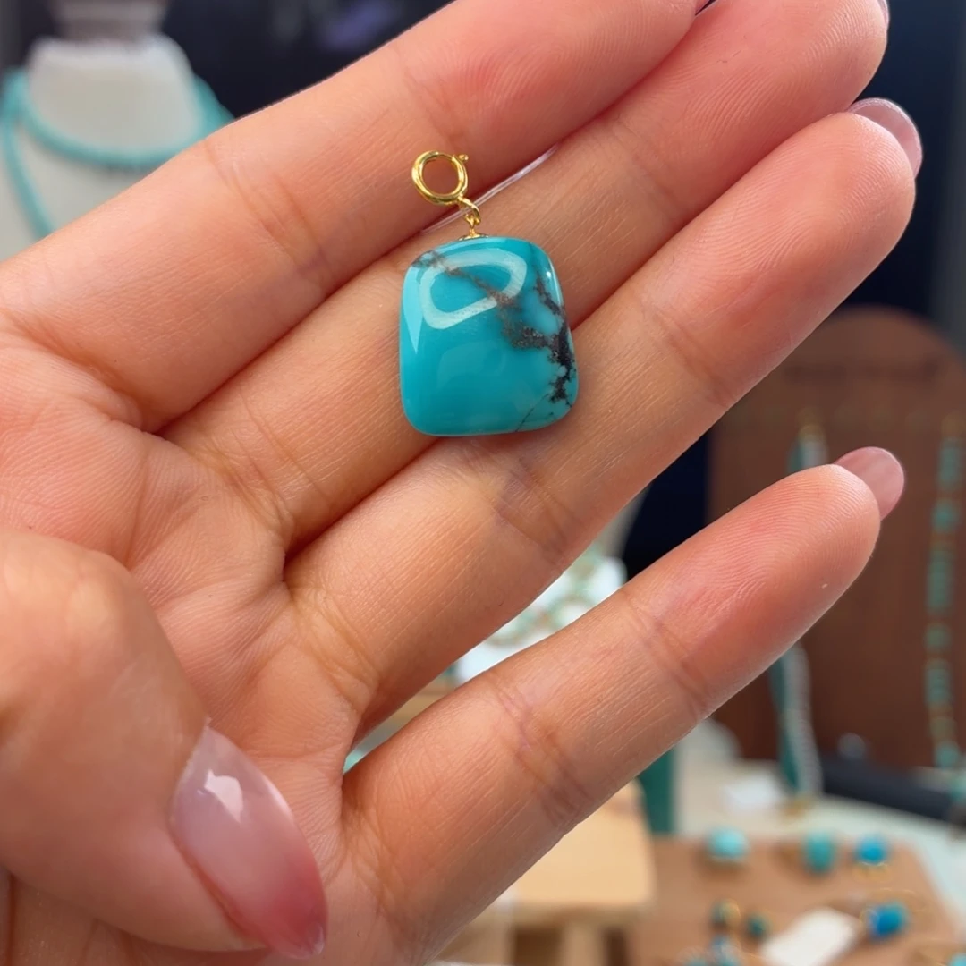 绿松石18K金镶嵌颈饰