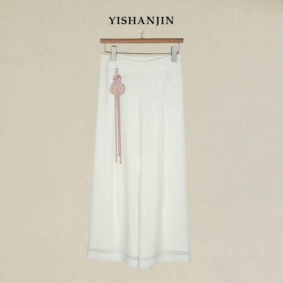 【福禄】手工宋锦葫芦流苏高端·新中式醋酸阔腿裤YSCK5007批