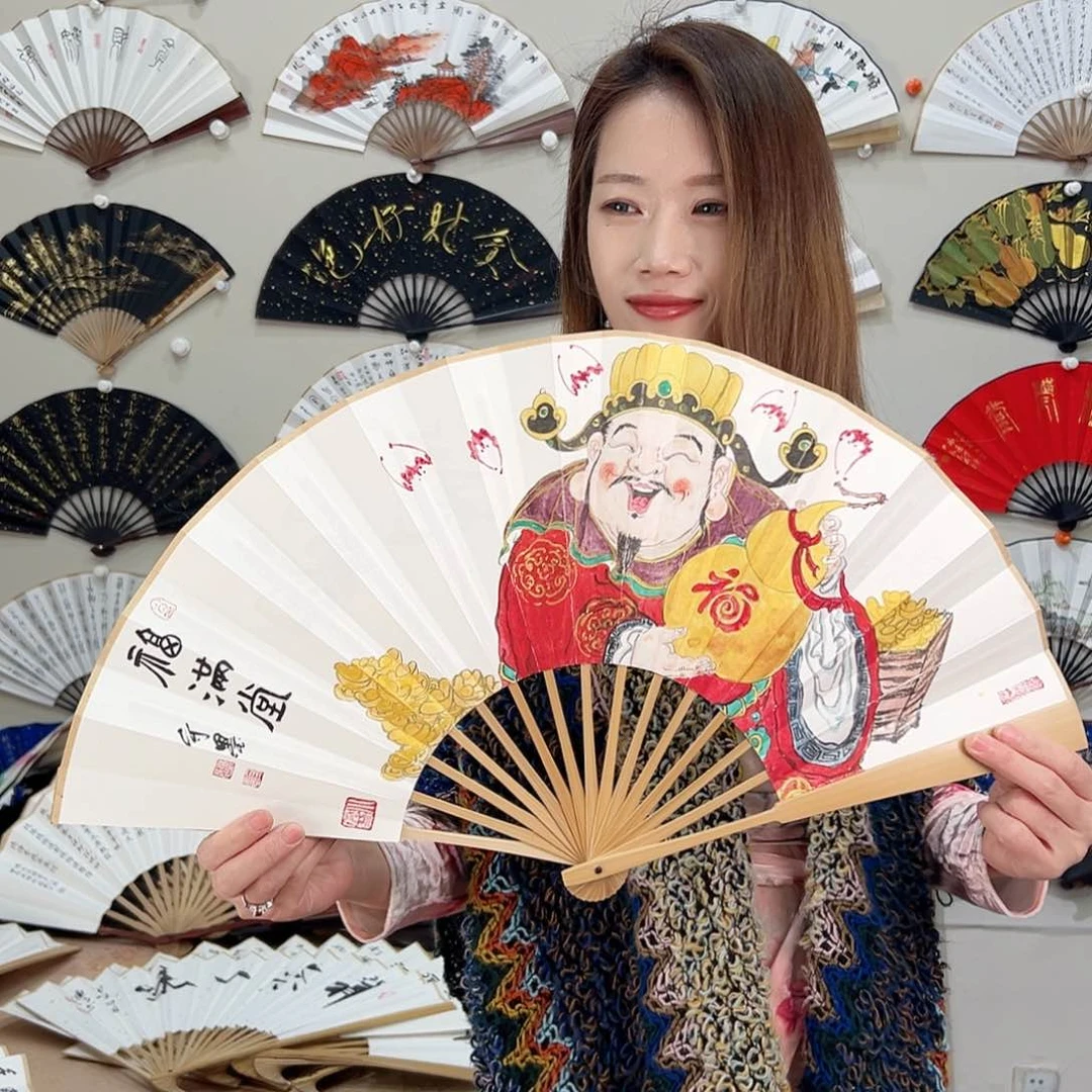 书法十寸玉竹-文玩扇-手写-粘好发出