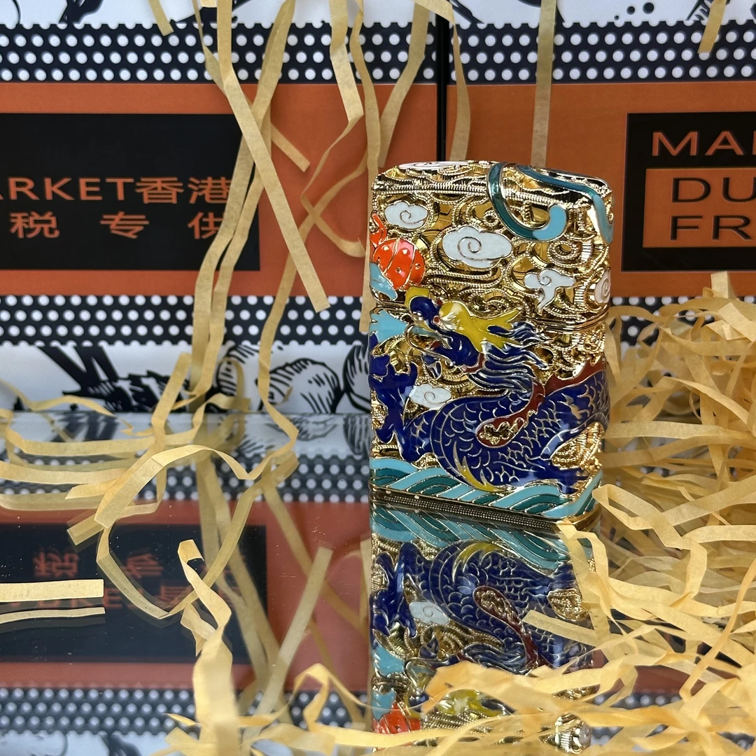 首领正版夜光龙腾四海【金】珐琅防风打火机男士送礼佳品