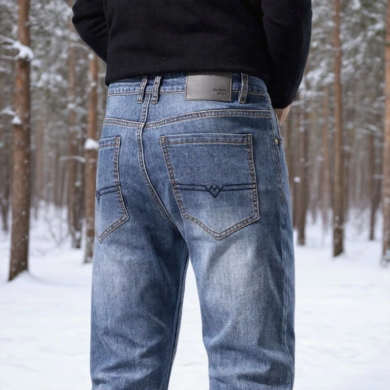 秋冬男士牛仔裤男款高端水洗休闲牛仔裤子男百搭冬季免烫直筒长裤