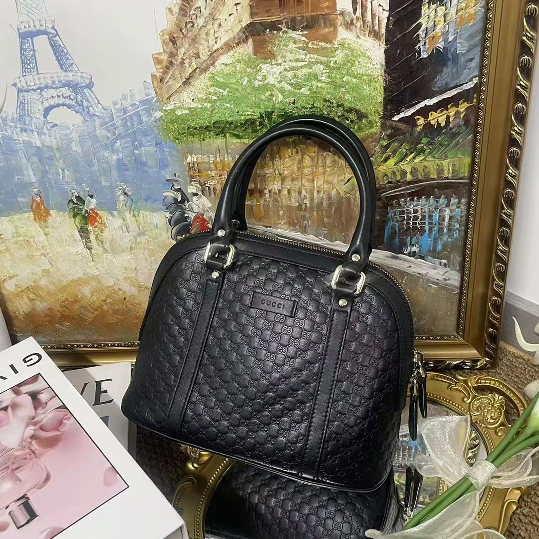 95新 GUCCI/古驰 黑色贝壳手提包/95新/16488920