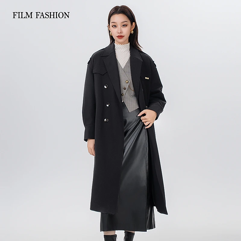 【小花专属】新款经典双排扣风衣外套气质女 FFCG811097