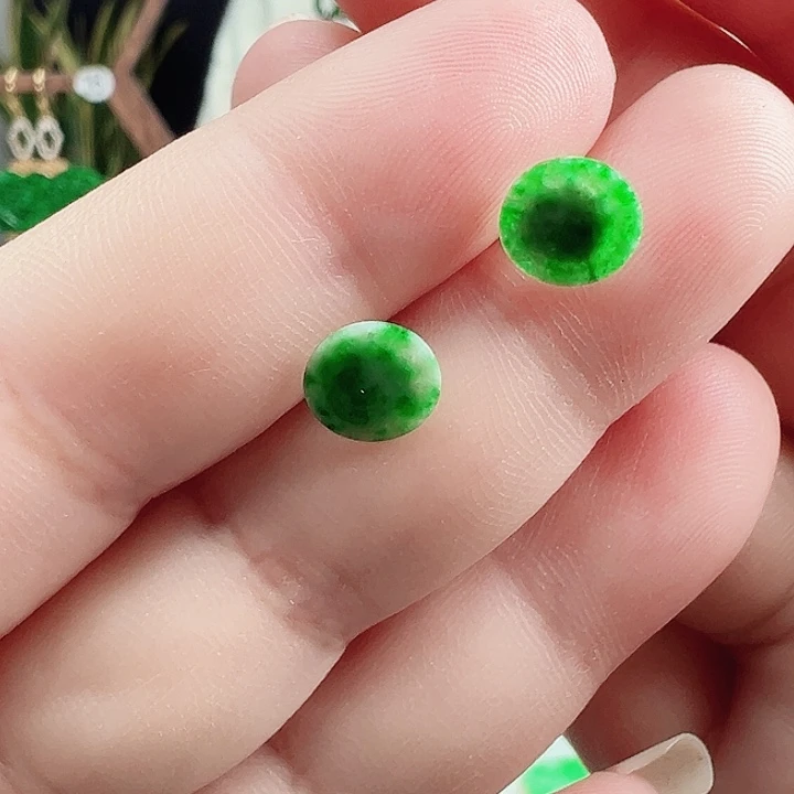 翡翠耳饰银S925镶嵌耳饰