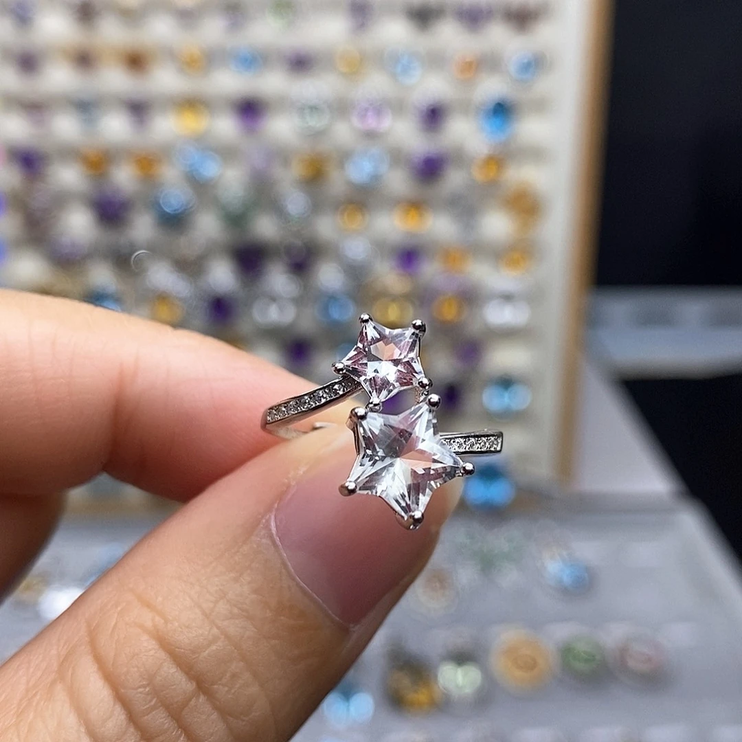 银S925镶嵌戒指水晶不含证书