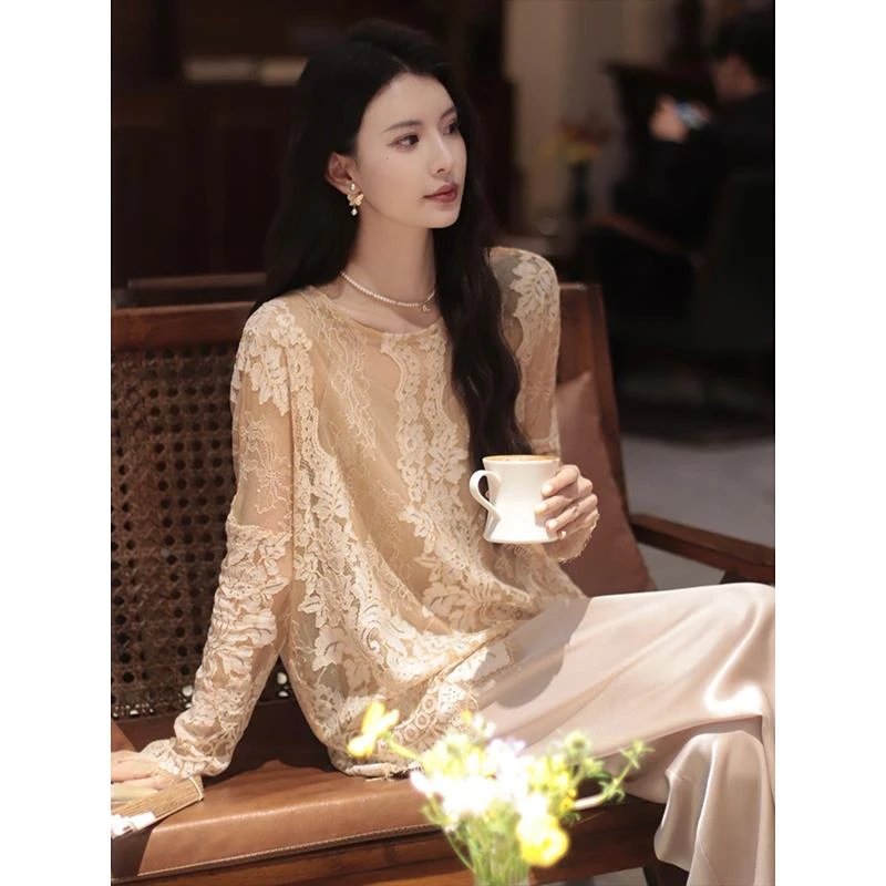 蕾丝衬衫女设计感小众简约显瘦上衣春季新款