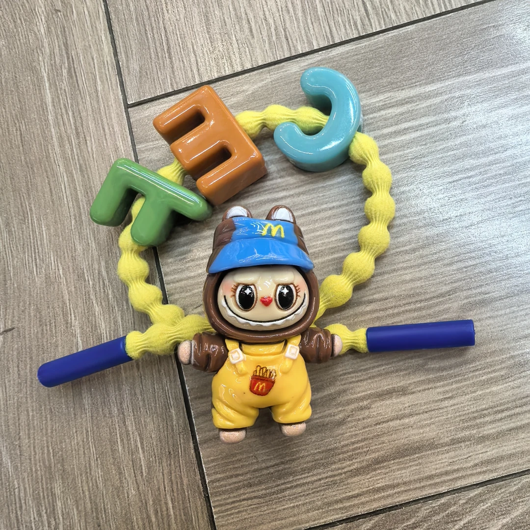 C463黄色卡通人物字母发绳