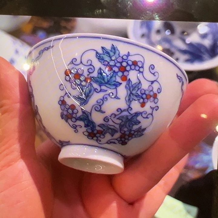 Y****悠原矿老派斗彩杯杯