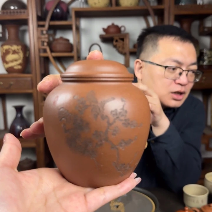 紫砂茶壶茶叶罐 双喜鹊