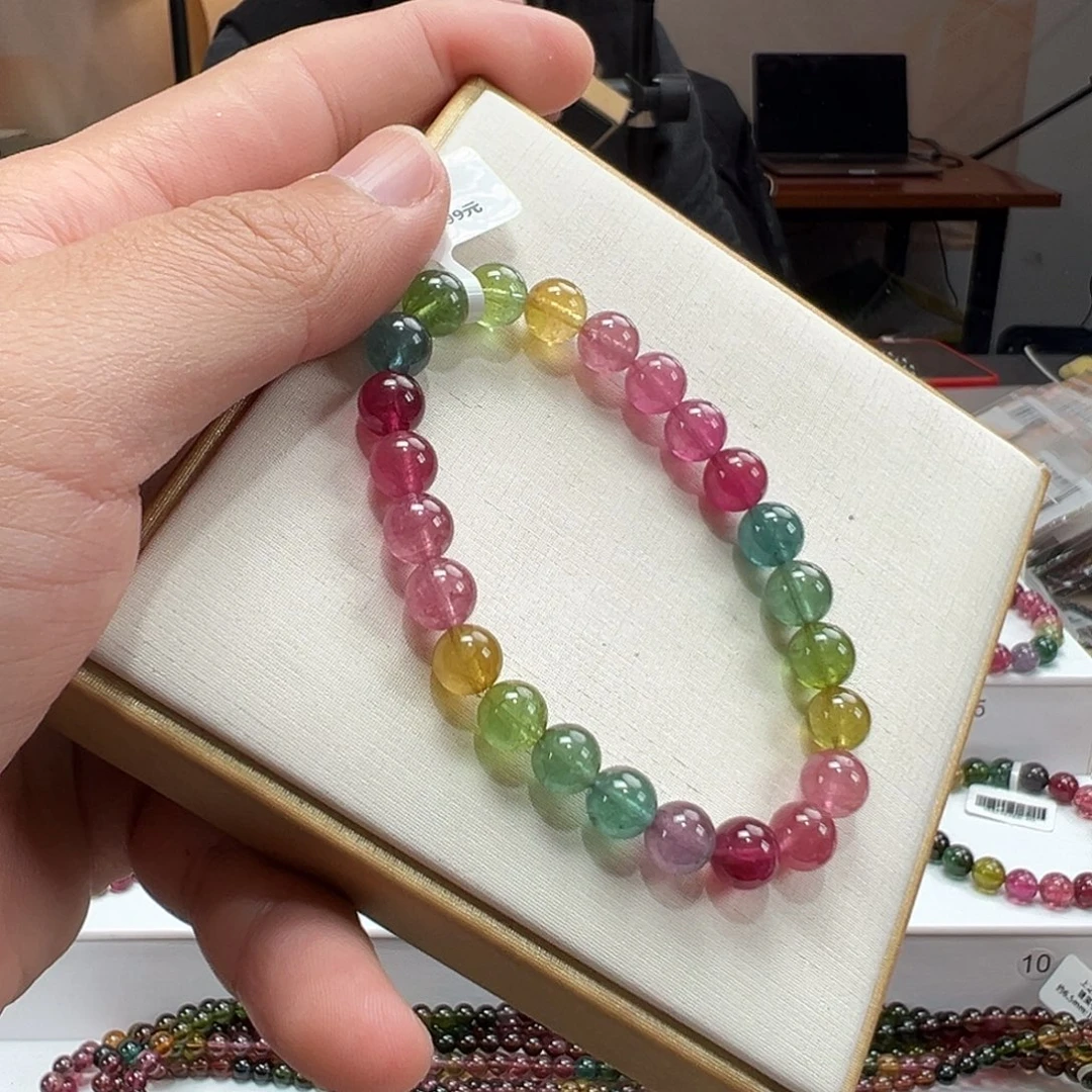 手串碧玺未镶嵌7.5mmmmmmmmmmm