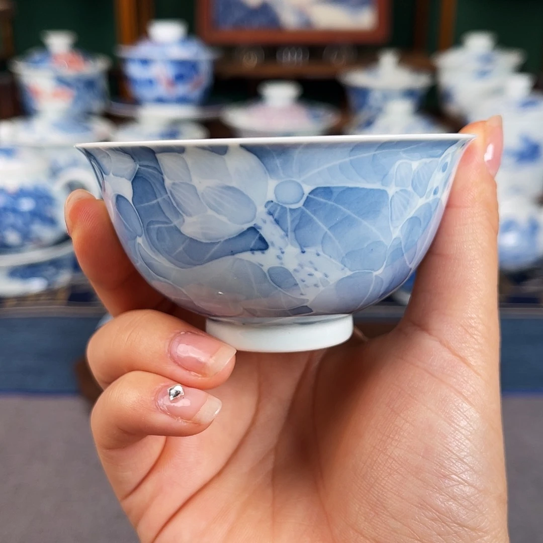 杯子满工荷花撇口杯100cc。