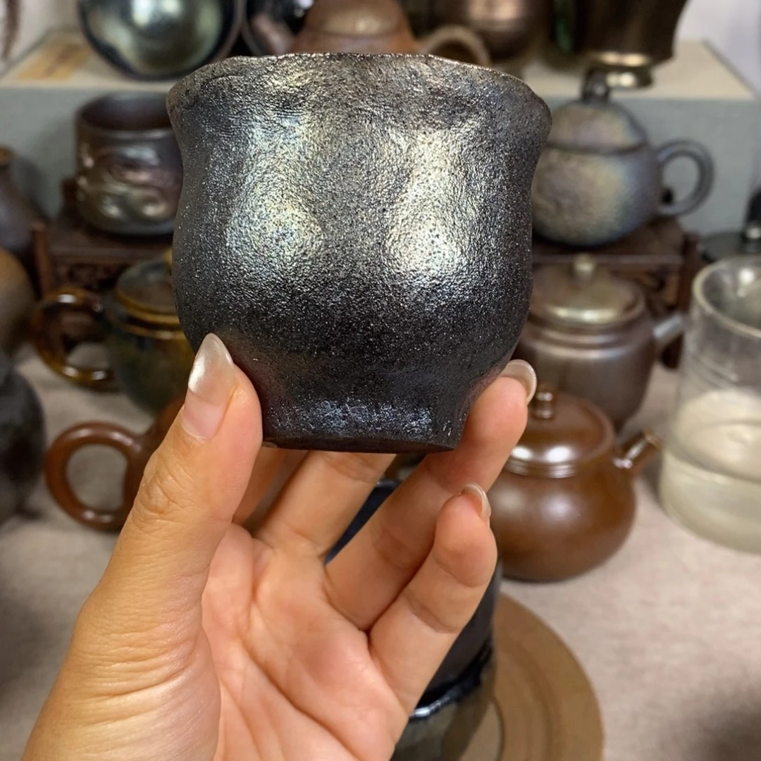 罗***火建水紫陶柴烧主人杯手捏杯