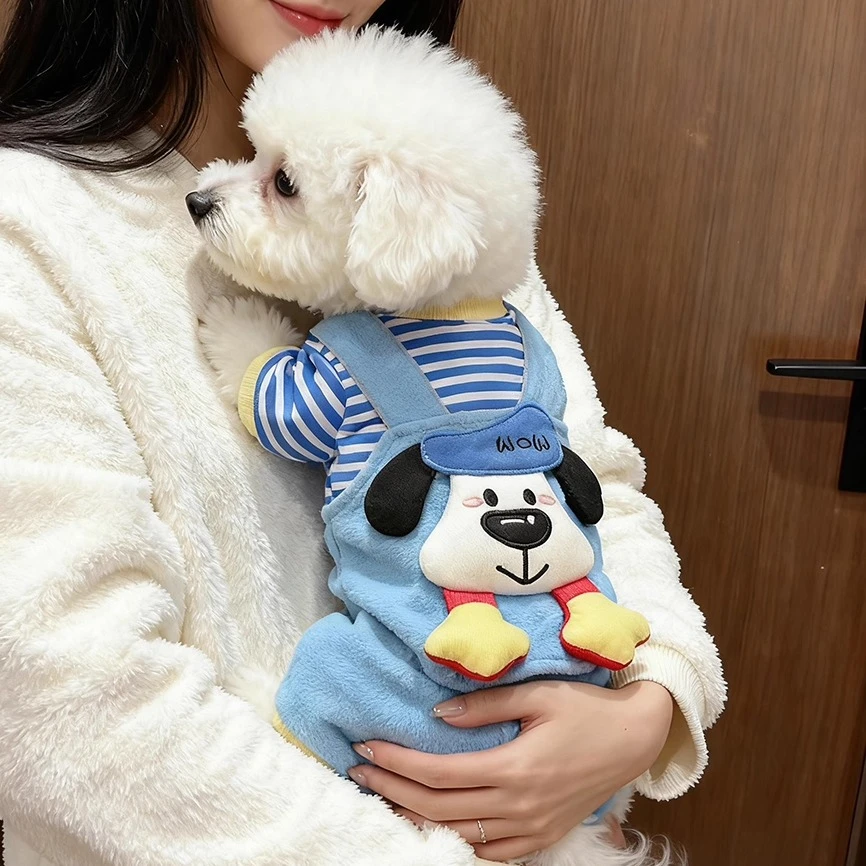 狗狗衣服秋冬新款可爱背带裤宠物猫咪小型犬冬季加绒保暖四脚衣