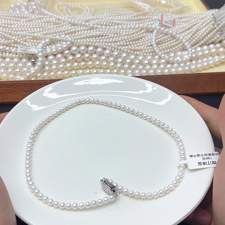 淡水珍珠银S925镶嵌天然珍珠项链22