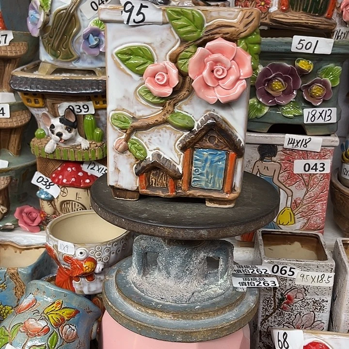 漆***喵粗陶材质多肉花盆