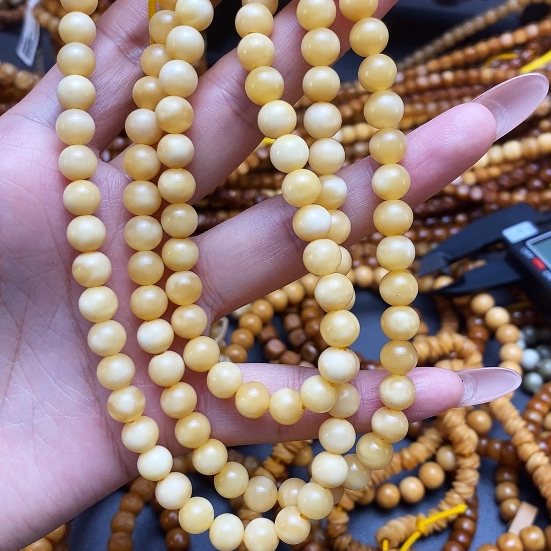 龙眼菩提手串龙脊菩提蛋黄圆珠脖挂卡7➕