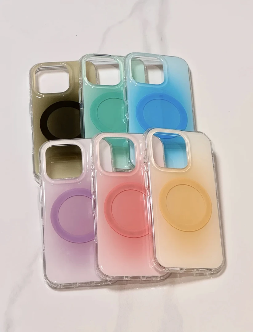 磁吸壳ins简约渐变磁吸手机壳适用iPhone16Pro15苹果13新款14晕染