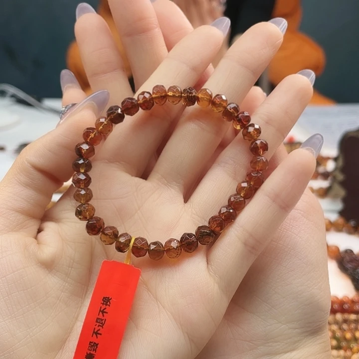 琥珀未镶嵌手链6+钻切手串