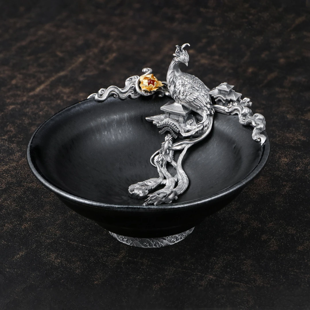 福器艺术凤凰盏主人杯特色原创手工制作匠心打造主人杯