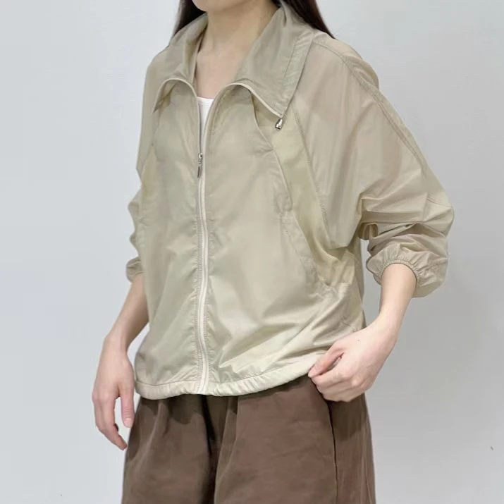 纯色防晒拉链透气宽松防晒服外套女休闲