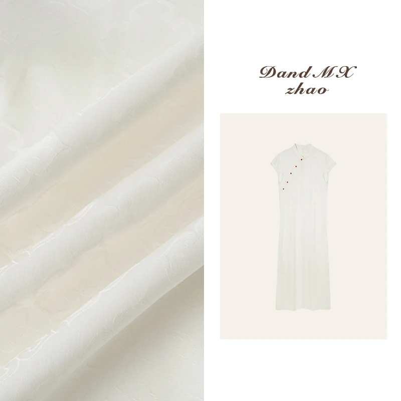 D&MX 璞玉 东方美学重磅暗纹提花铜氨丝新中式旗袍高个子82056