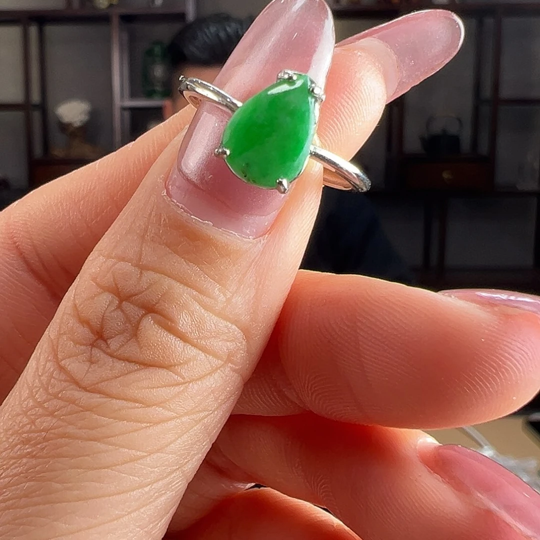 翡翠银S925镶嵌戒指戒指44