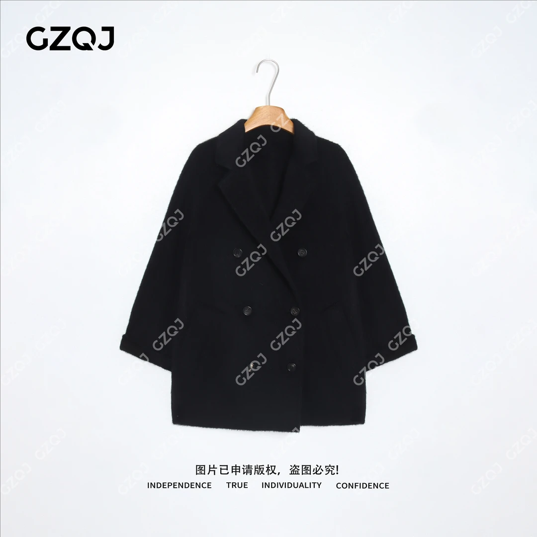 老琴私服【挚爱大衣】100%进口秘鲁苏丽羊驼毛长毛皮草感大衣女365