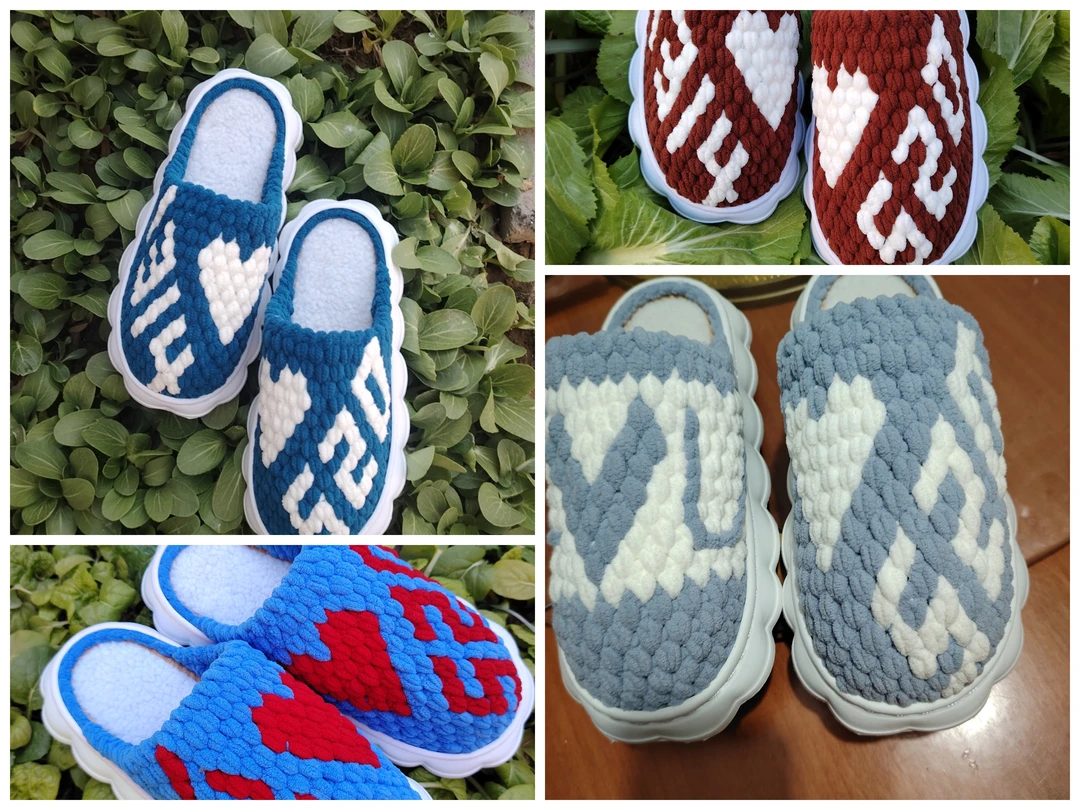 （成品定制）孺子牛鞋底冬季居家拖鞋手工编织