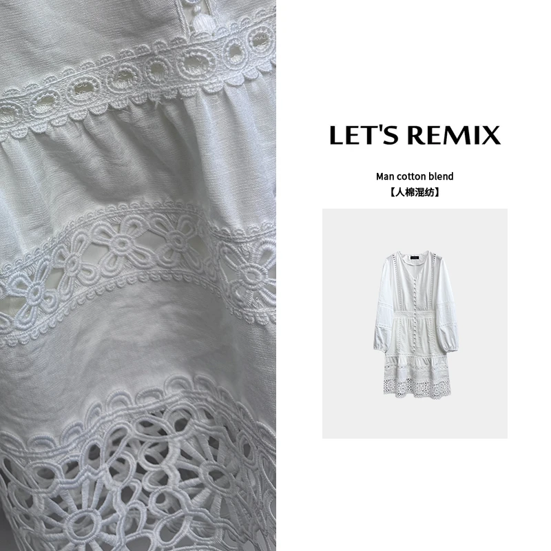 【LET'S REMIX】「浪漫满屋」法式boho重工刺绣花边洋气显瘦连衣裙