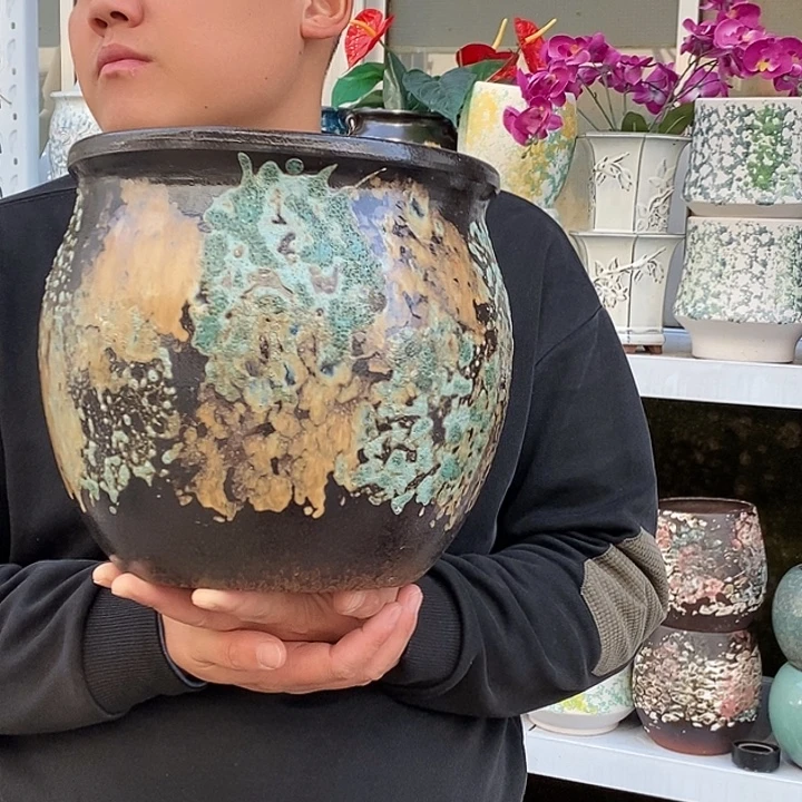 紫砂花盆口25高25福利