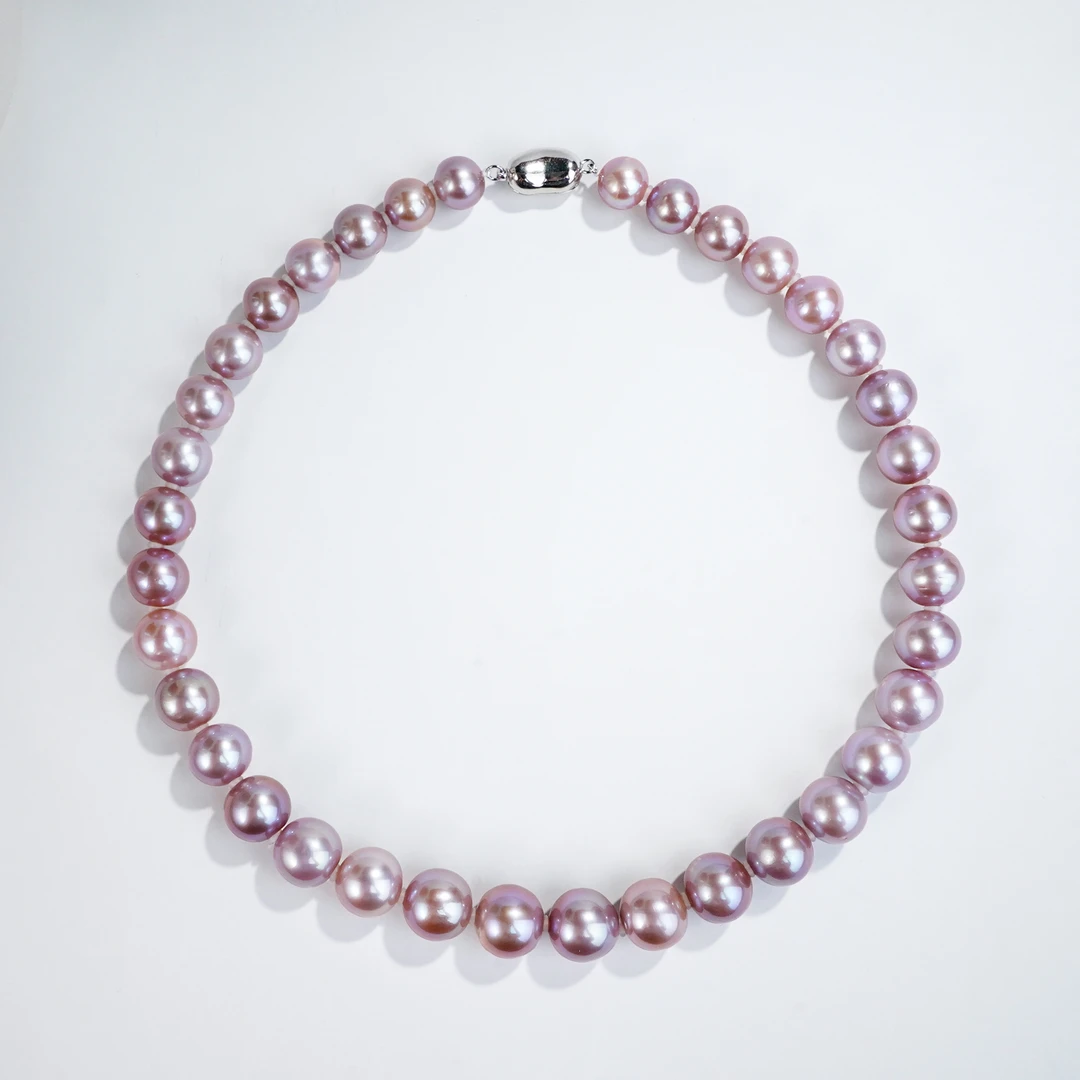 11-14mm紫醉金迷YA441 银925多样性发货淡水粉紫色珍珠项链 45cm