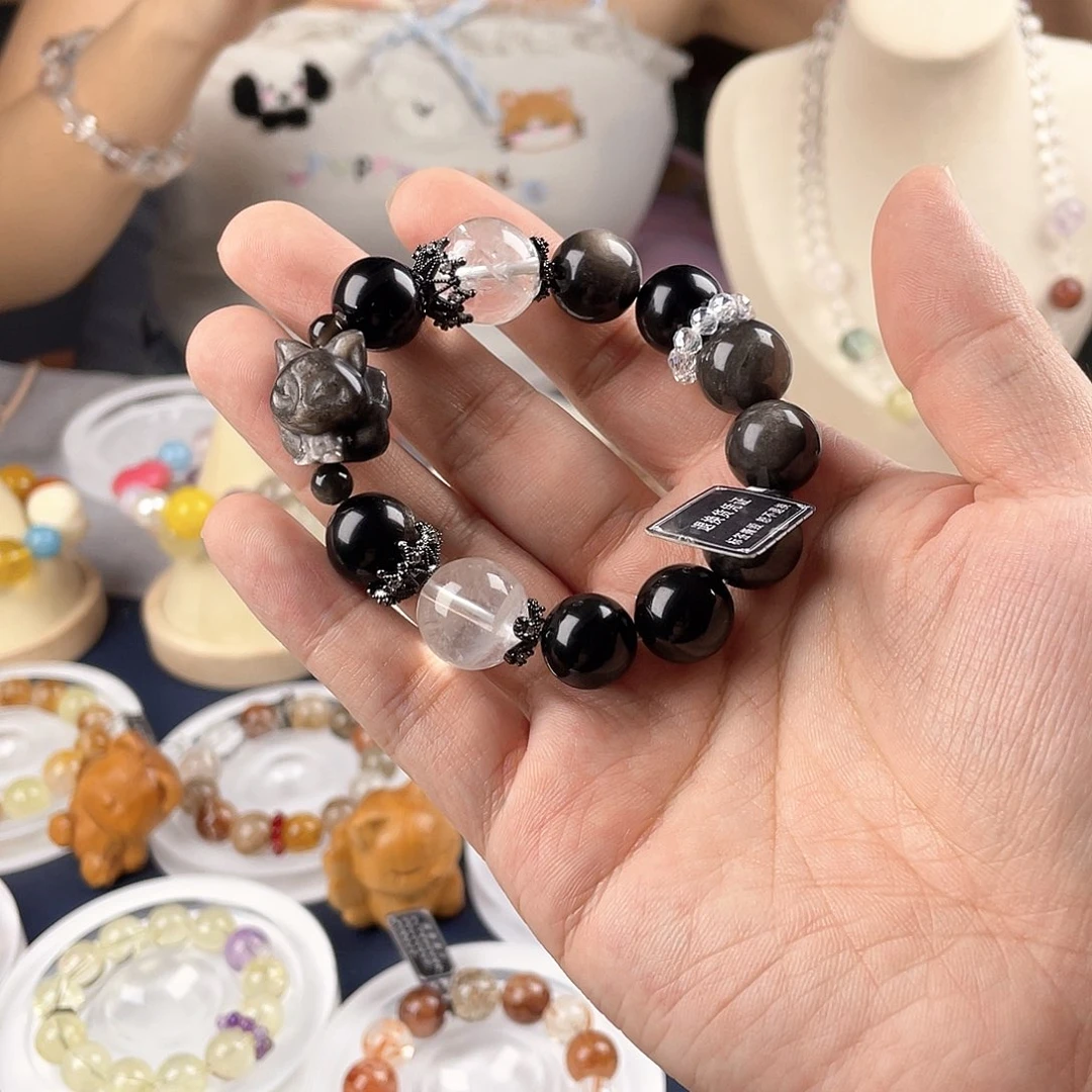 银S925镀金镶嵌手链水晶