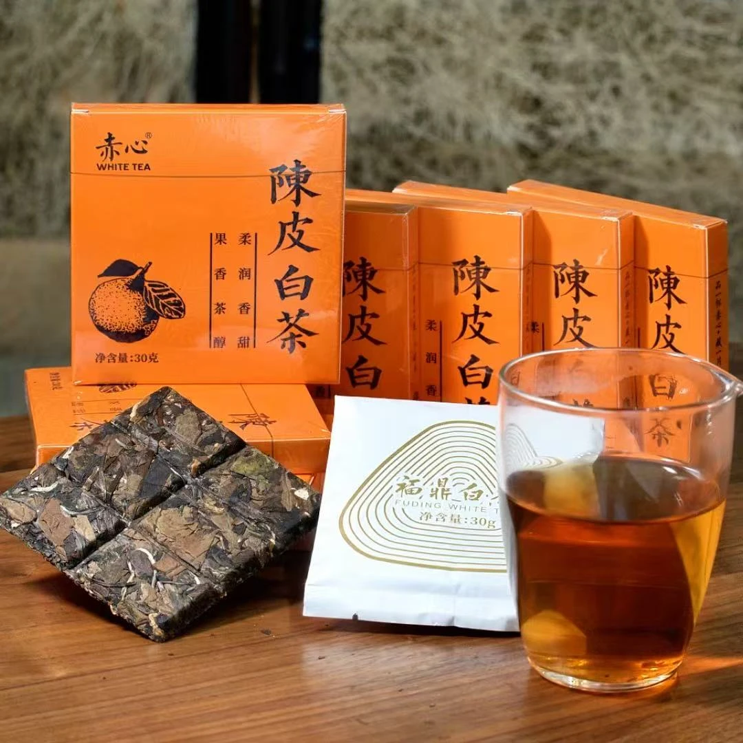陈皮白茶巧克力小方片一盒6泡30g