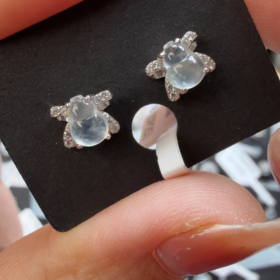 翡翠银S925镶嵌戒指8035