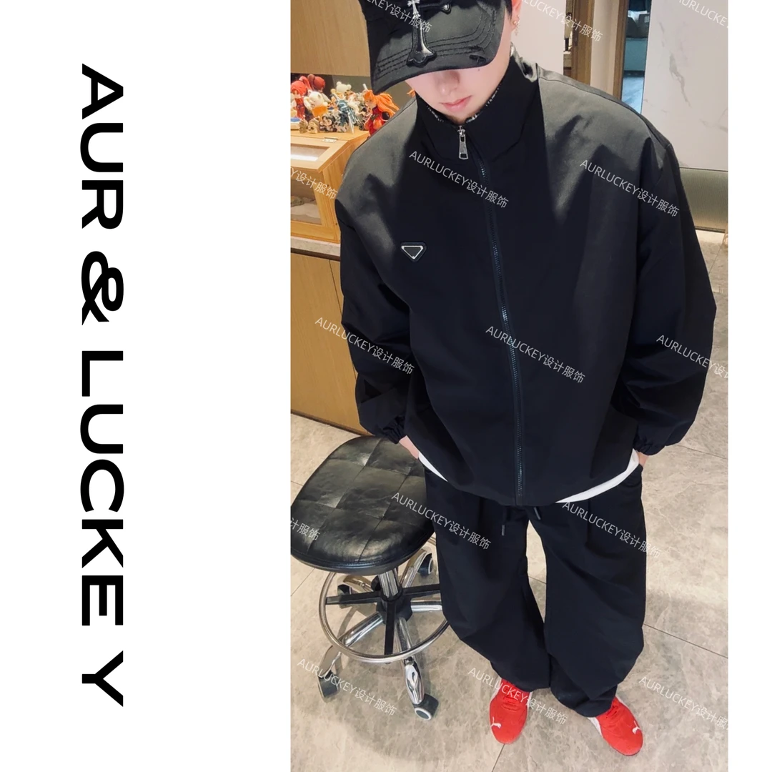 【德拉夹克】拼裁领口美式工装立领夹克外套！百搭廓形版！JK384