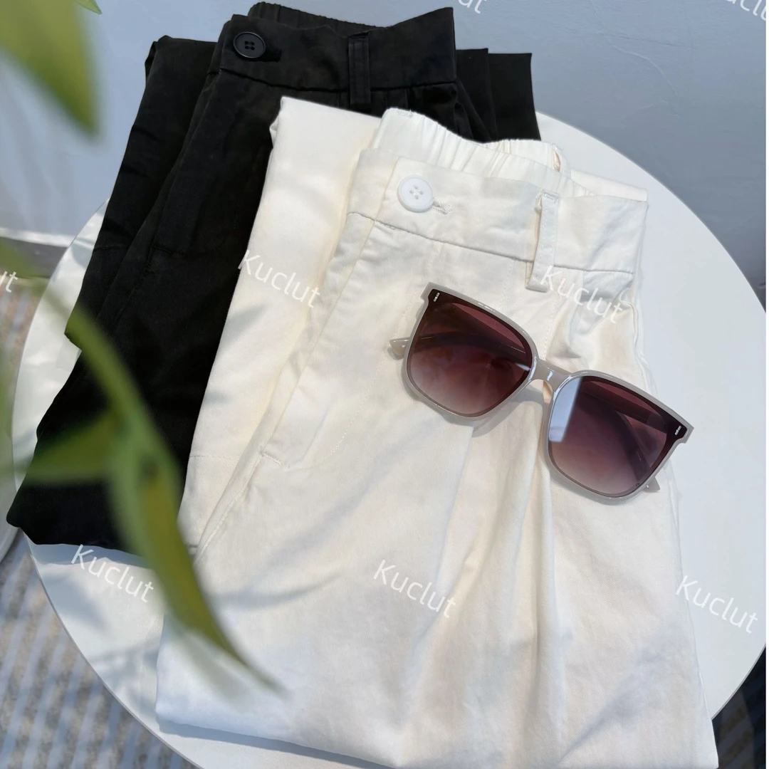 【纯棉】春夏新款韩版休闲百搭时尚显瘦洋气宽松半松紧阔腿裤8008