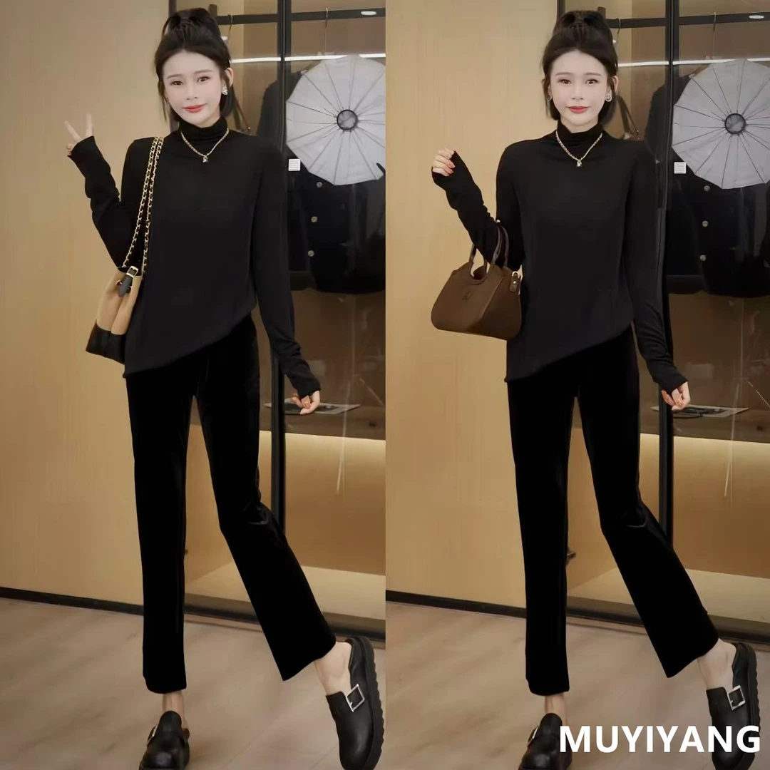 【鹿鸣】小众高级感丝滑网纱高定版醋酸打底衫 衣长75 25-408#