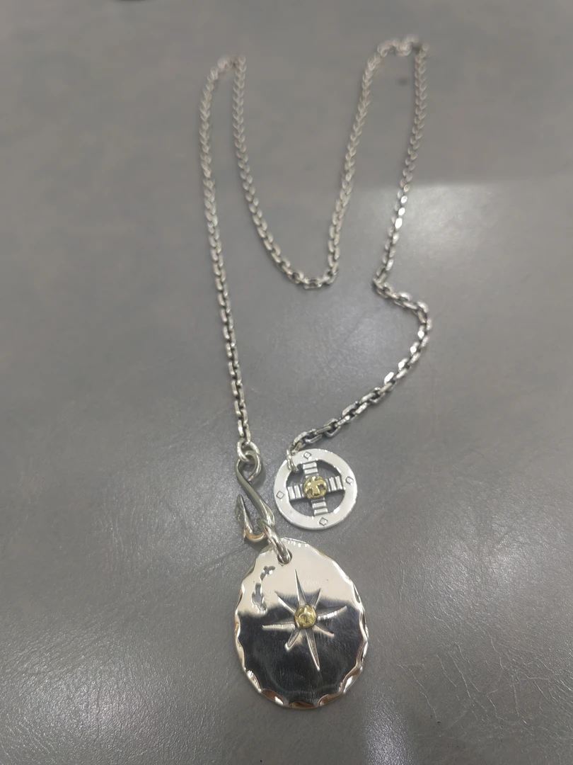 坠链均925银 喜公公复古个性百搭复古男女款纯银项链时尚银色吊坠