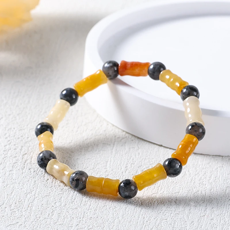 纯天然玉石手串石英岩质玉单圈黑闪光石6mm手链时尚饰品100%真品