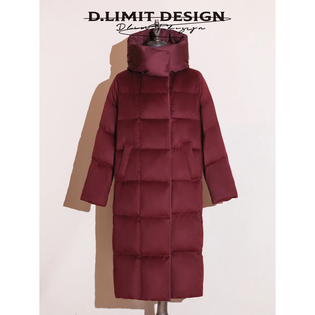 【D.L】绵羊毛再生纤维素绗缝磁吸扣立领95可拆卸连帽鹅绒DLBNSM82