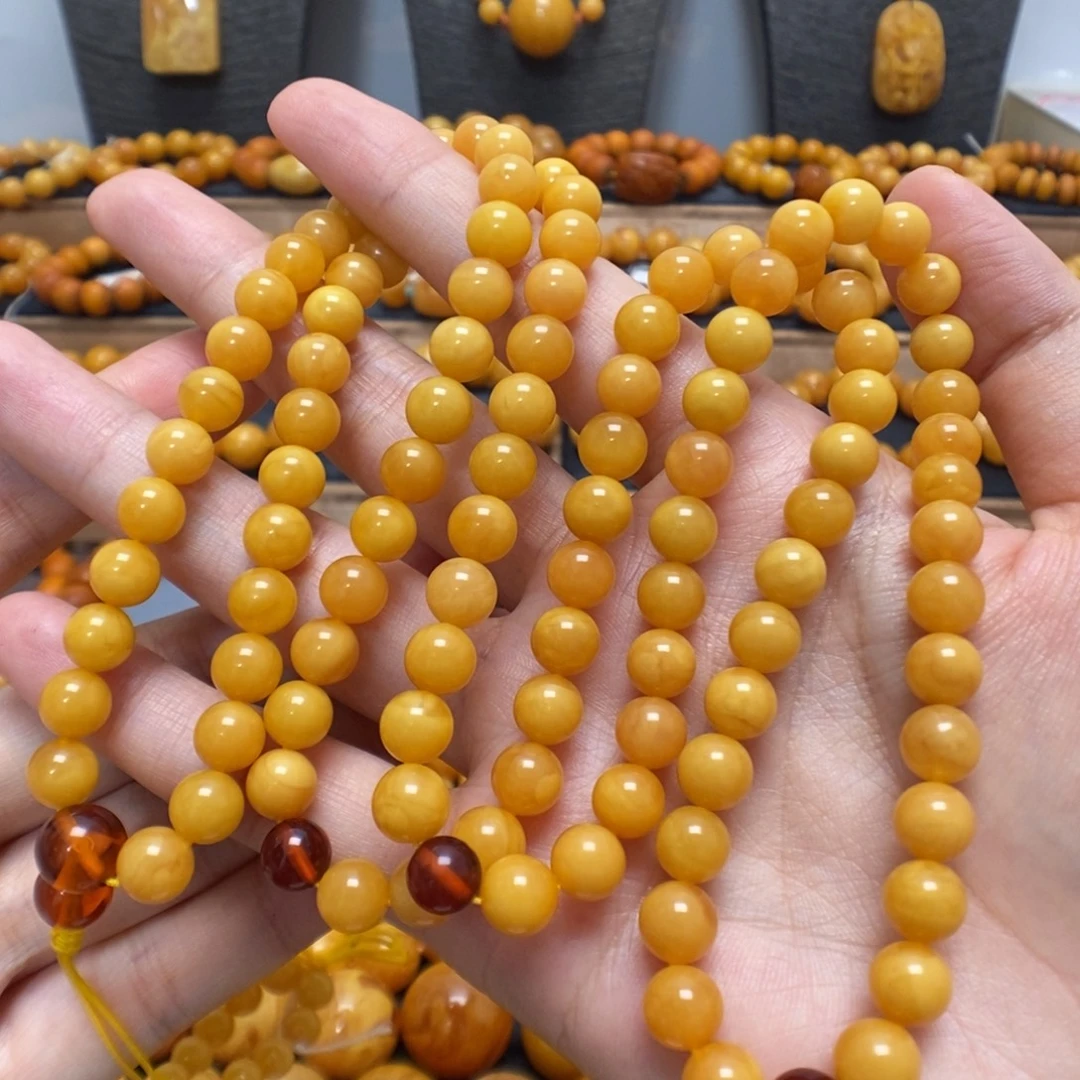 带***6蜜蜡未镶嵌手链蜜蜡