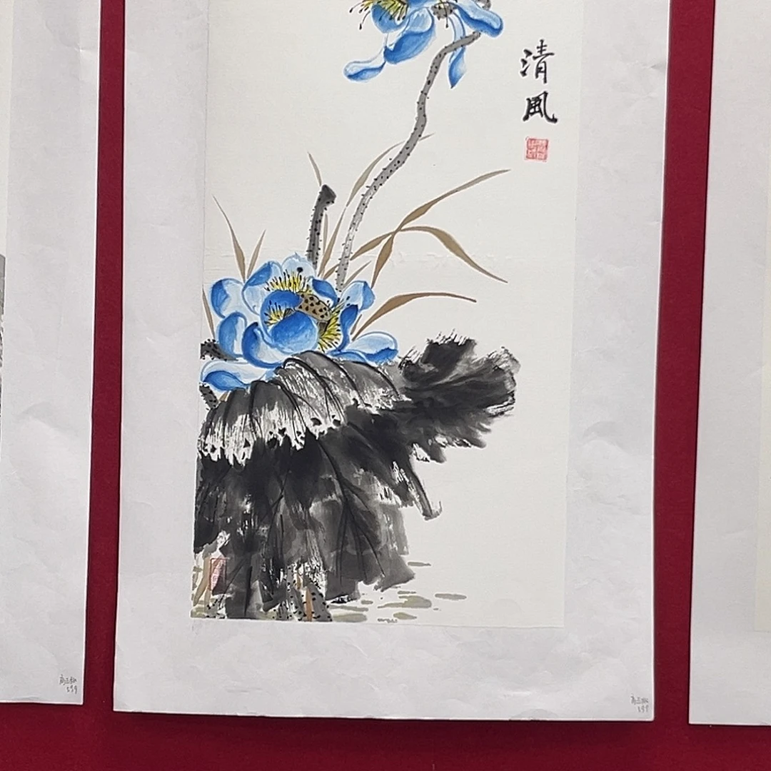 国画高玉桃老师四尺三开花鸟奇尹
